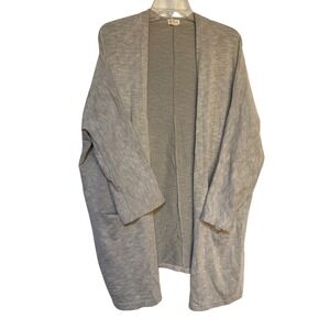 DONNI OSFA Gray Knit Cardigan Sweater Open Front Long Sleeve Relaxed Fit‎ L